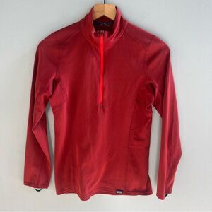 Patagonia Midweight Capilene Baselayer Crimson Red Pullover Zip Neck Shirt XS